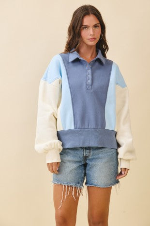 Haven Colorblock Henley Sweatshirt