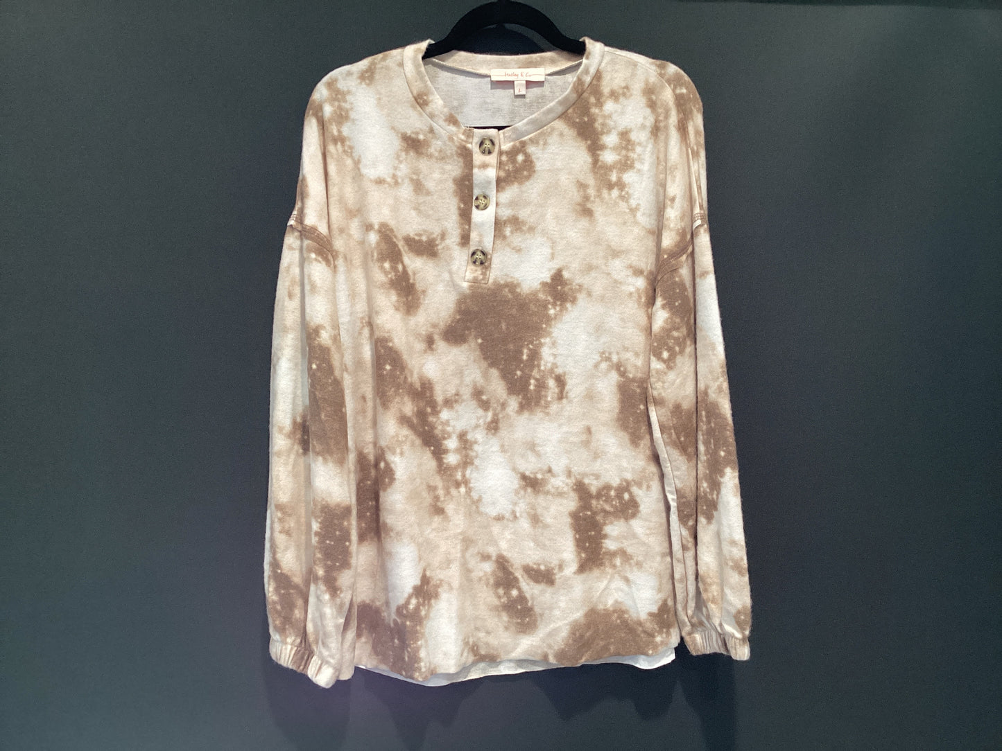 Brown tie-dye top