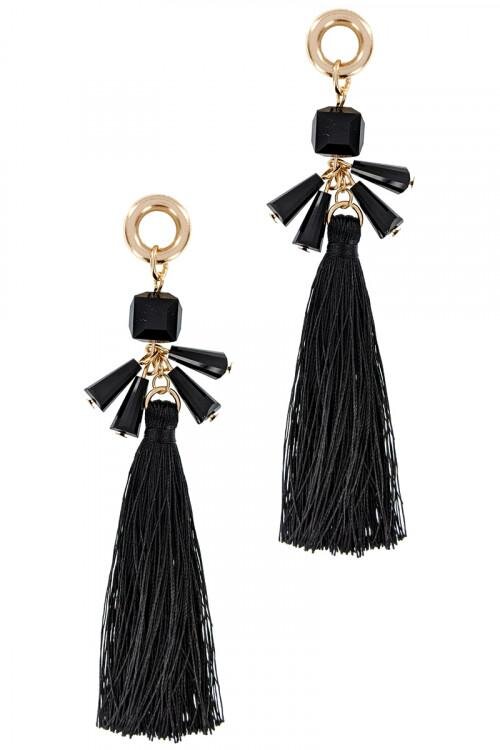 Black Tassel Earring