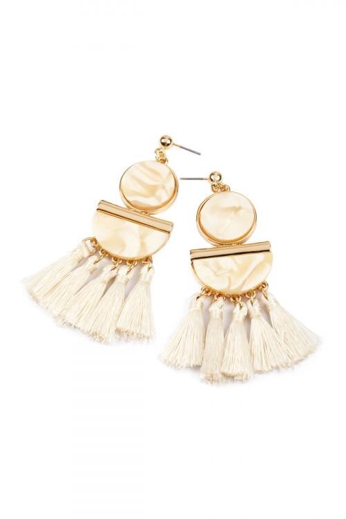 Marble Tassel Earring