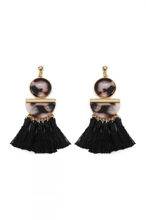 Marble Tassel Earring