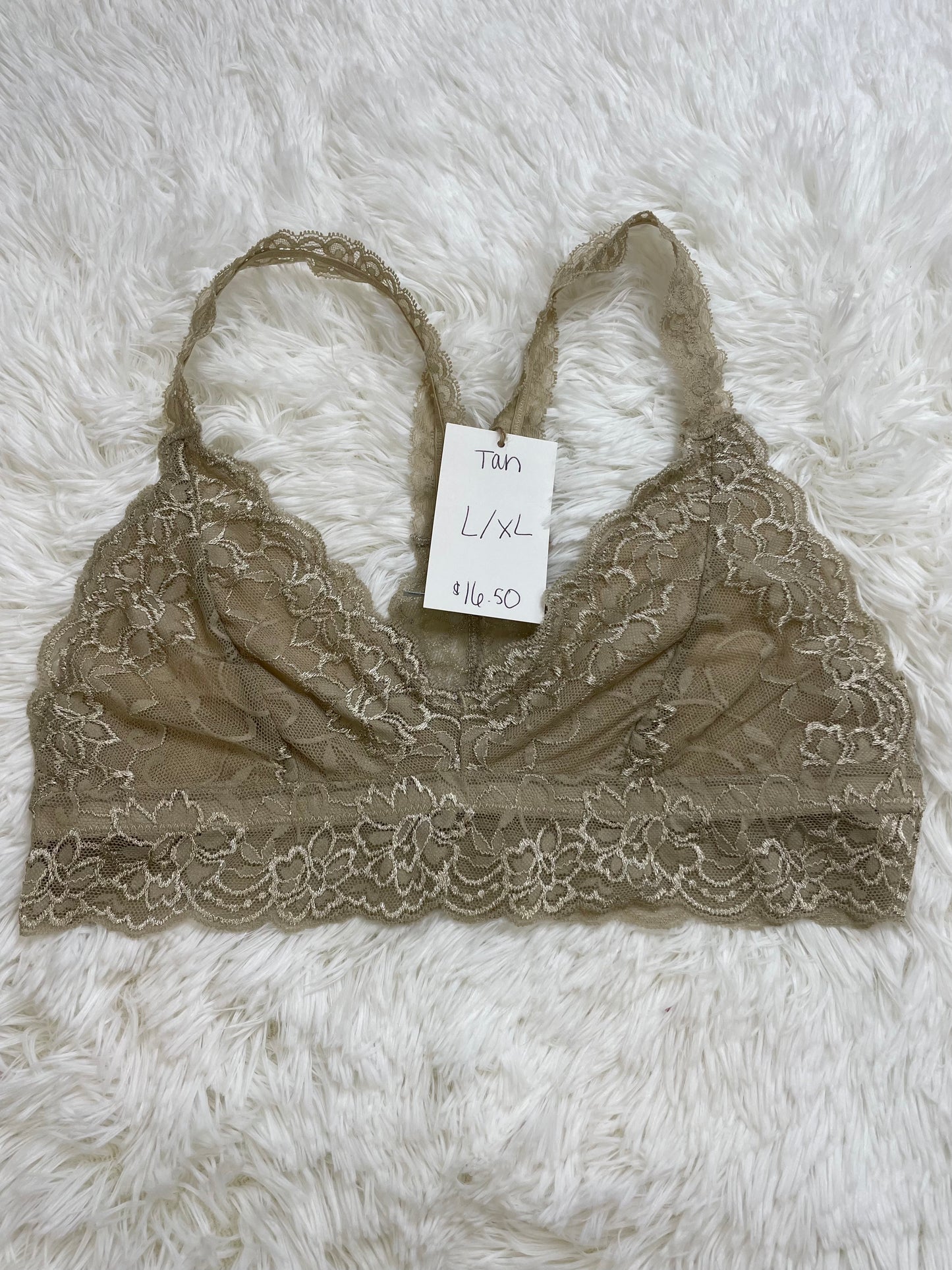 Tan Racerback Bralette Plus