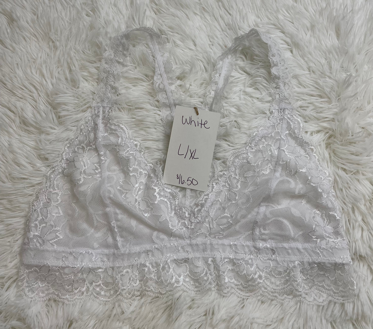 White Racerback Bralette Plus