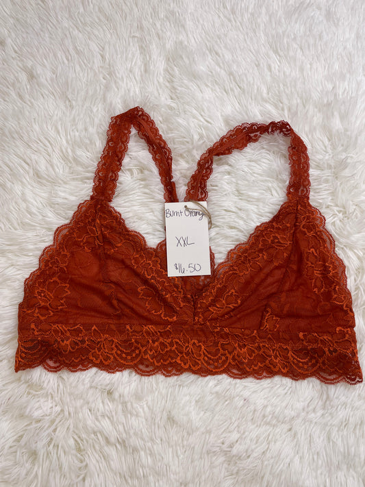 Burnt Orange Racerback Bralette Plus