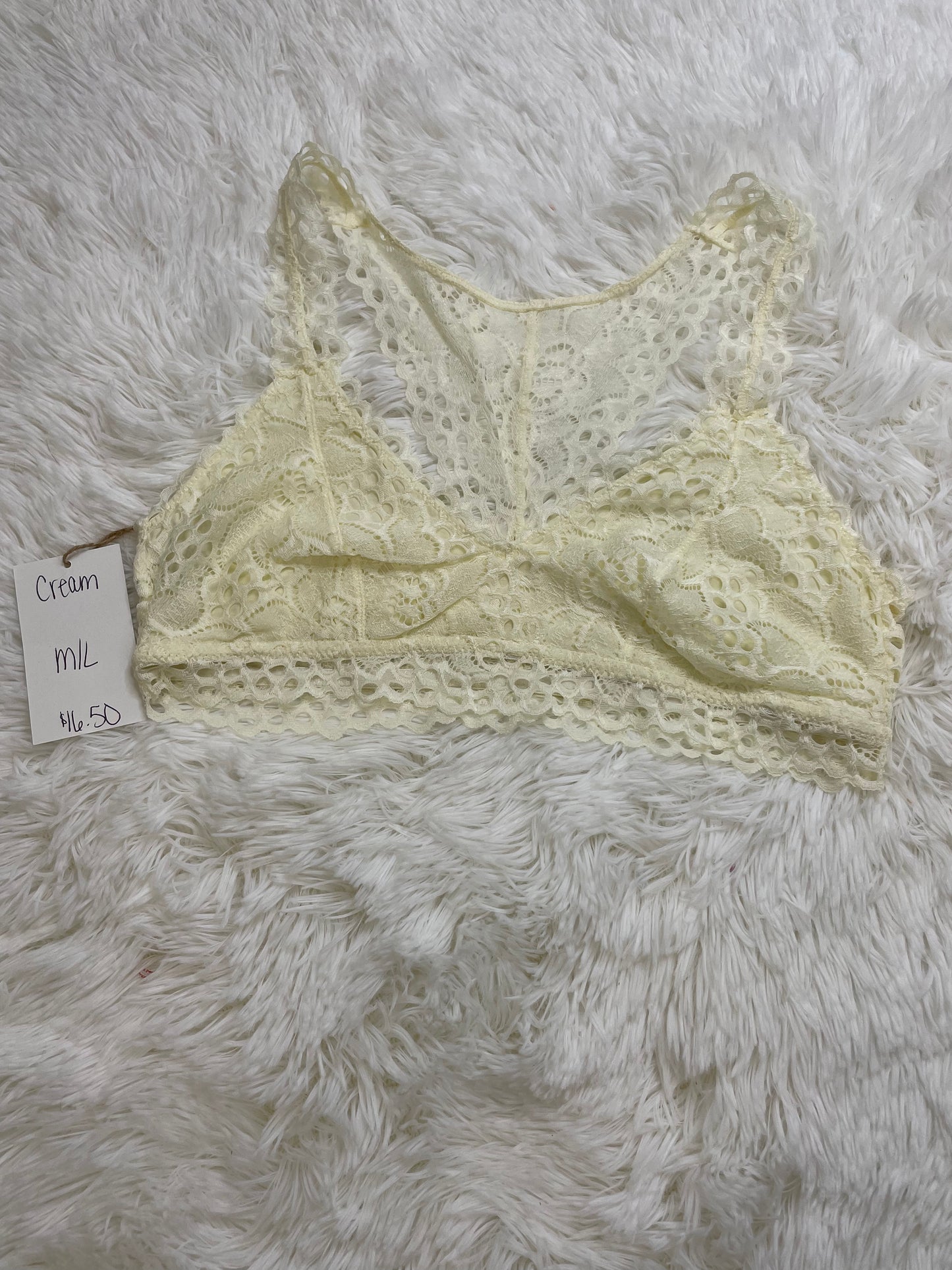 Cream Racerback Bralette