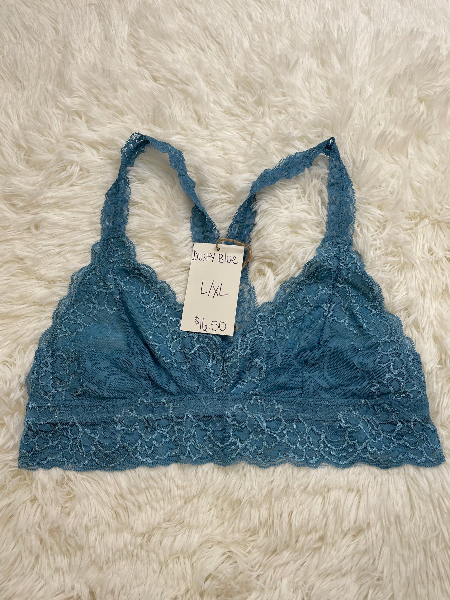 Dusty Blue Racerback Bralette Plus