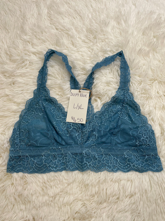 Dusty Blue Racerback Bralette Plus